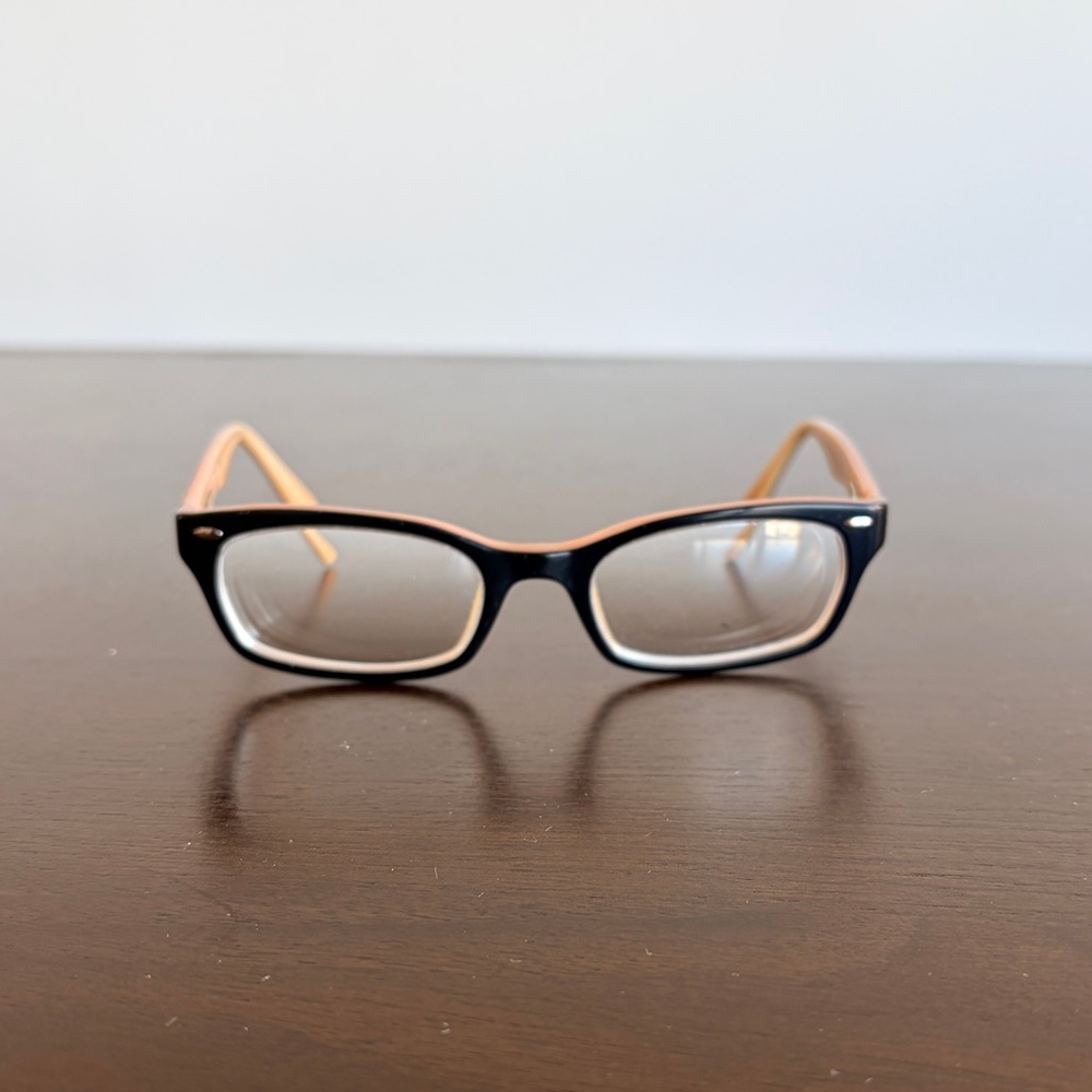 Ray-Ban RB5150 Women’s Eyeglasses | Black & Peach Two-Tone | 50mm